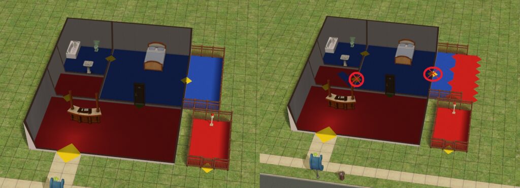 Layout example of a hotel suite.