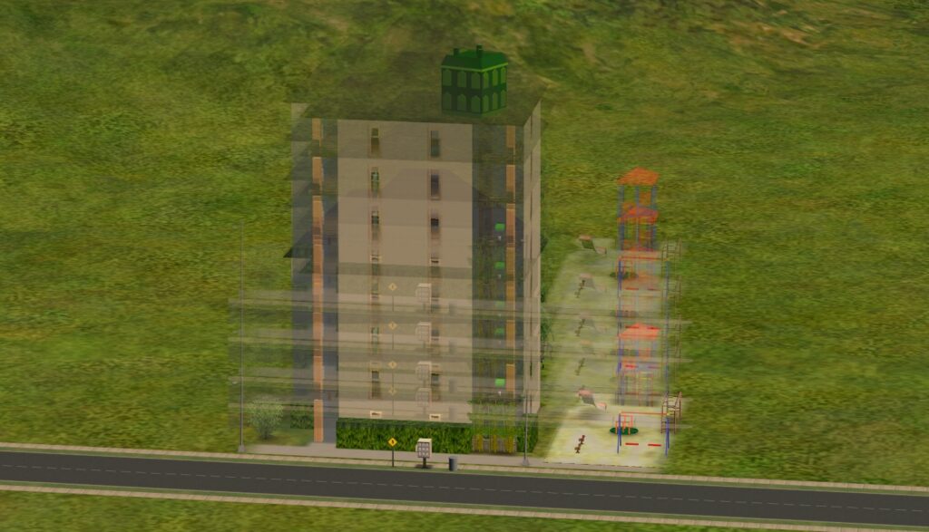 A visual representation of one apartment and its sublots.