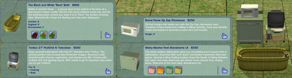 The 4 broken objects of the Mysterious Hut showcased.