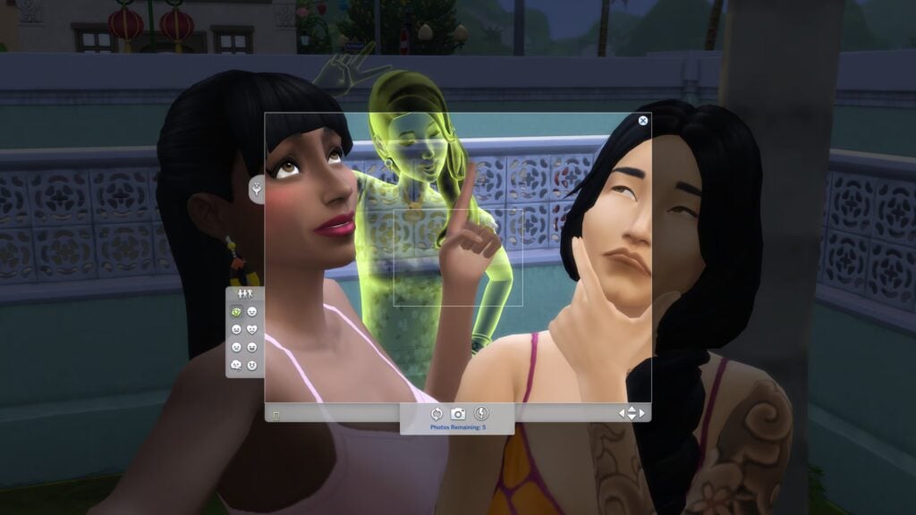  Callia Maebey appears as a ghost in a photo booth scene from The Sims 4 High School Years reveal trailer.