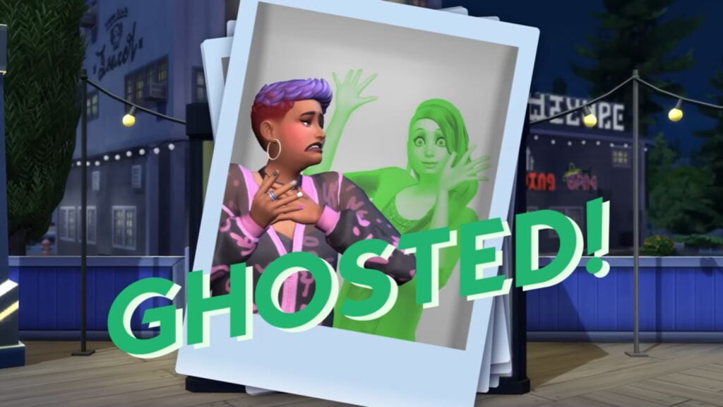  Callia Maebey appears as a ghost in a photo booth scene from The Sims 4 High School Years reveal trailer.
