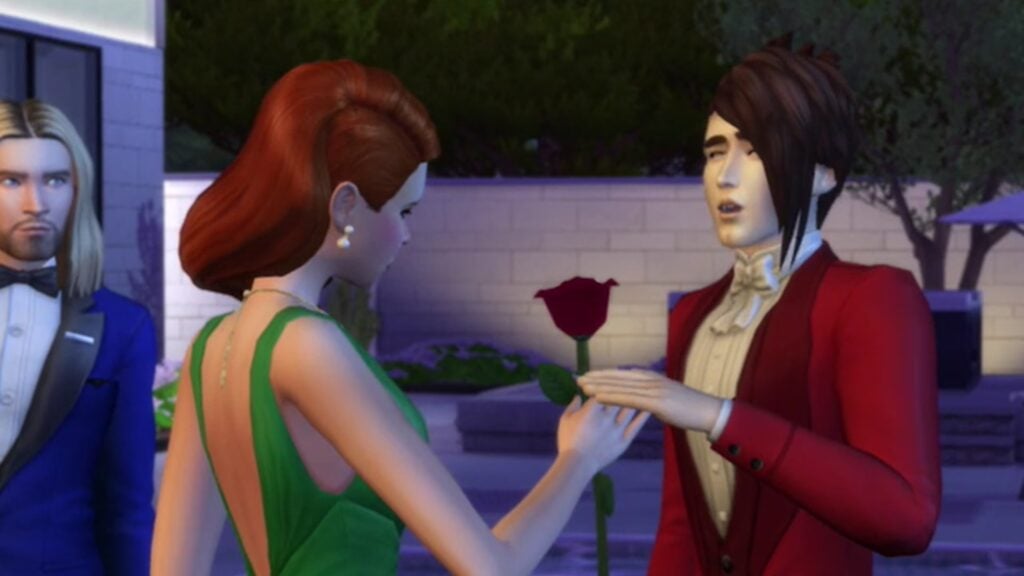 Callia Maebey appears in a reality dating show scene from The Sims 4 Lovestruck Expansion Pack.