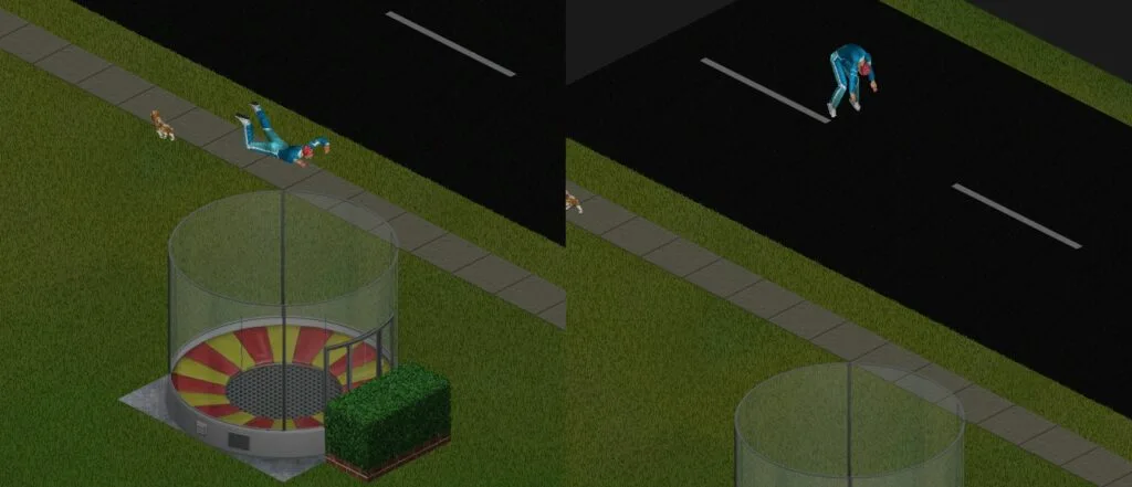 Death by Skydiving Simulator in The Sims 1.