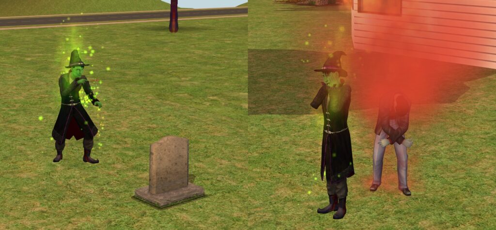 An evil witch casting Vivifivus Zombiae spell.