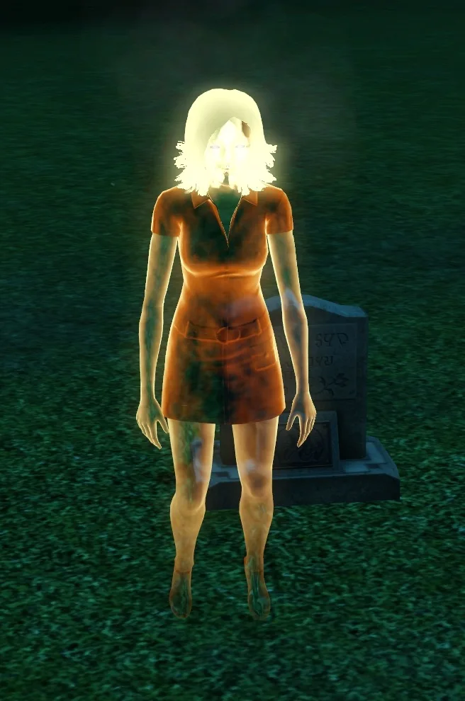 Ghost of a Sim who died by Fire.