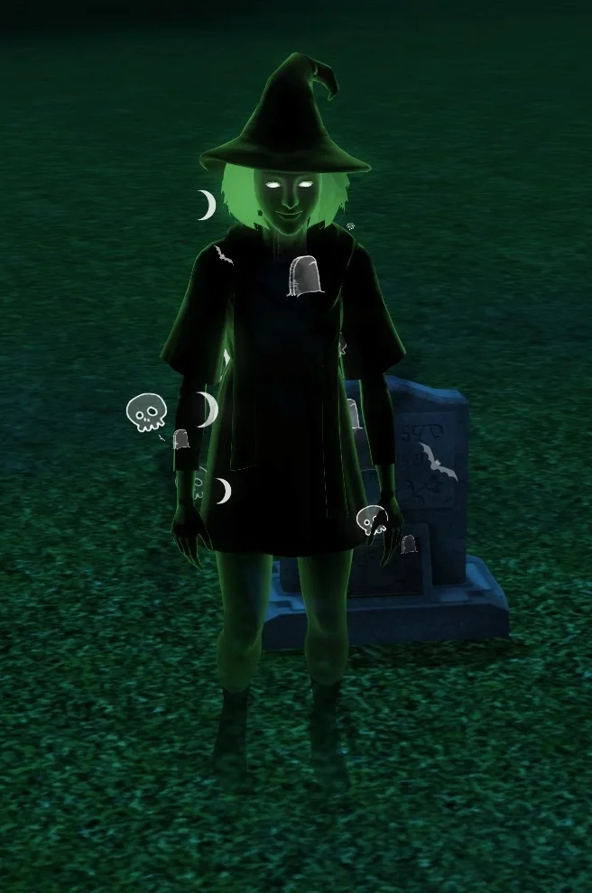 Ghost of a Sim who died by Haunting Curse.
