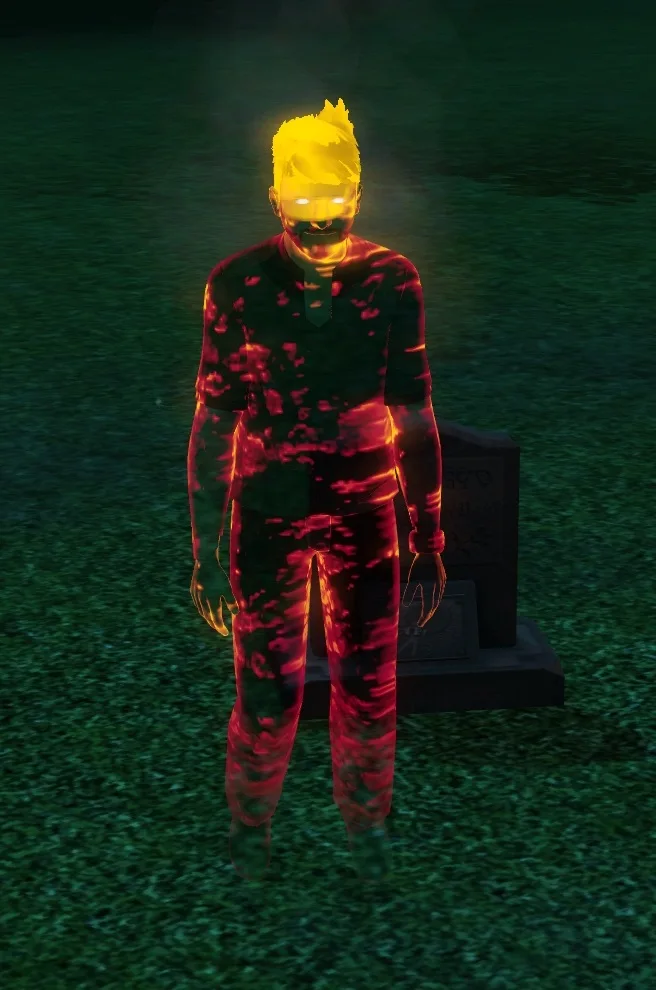 Ghost of a Sim who died by Jetpack Crash.