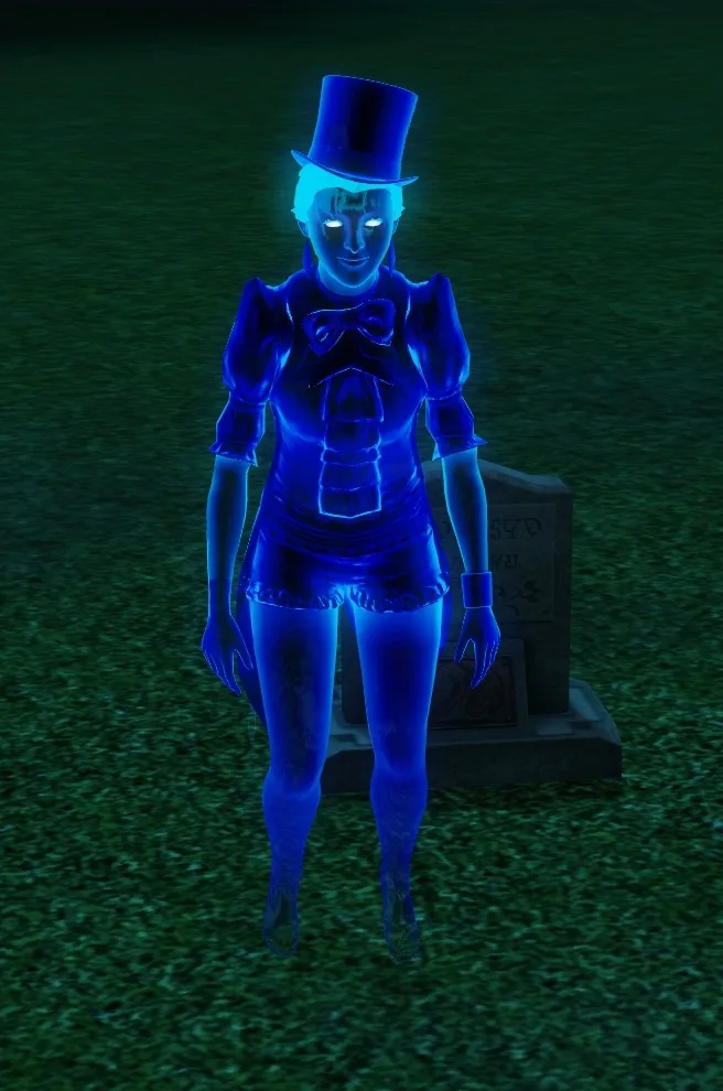 Ghost of a Sim who died by Watery Grave.