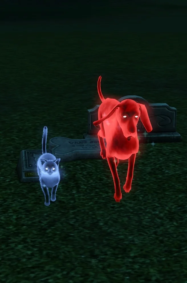 Ghosts of pets who died by Old Age.