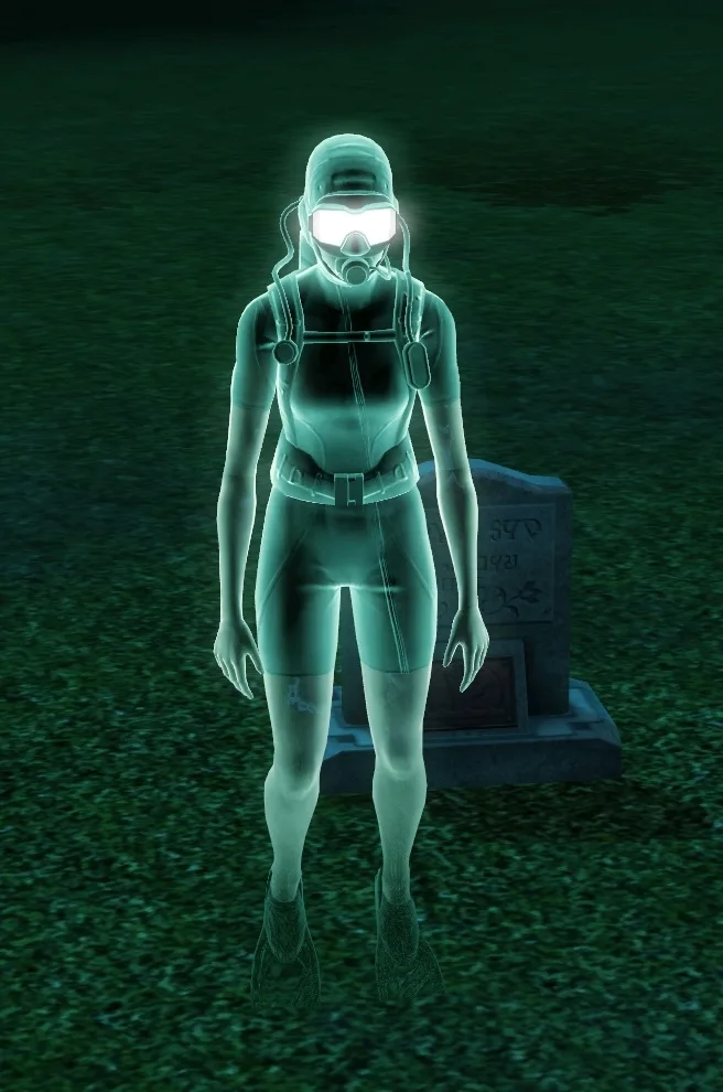 Ghost of a Sim who drowned while scuba diving.