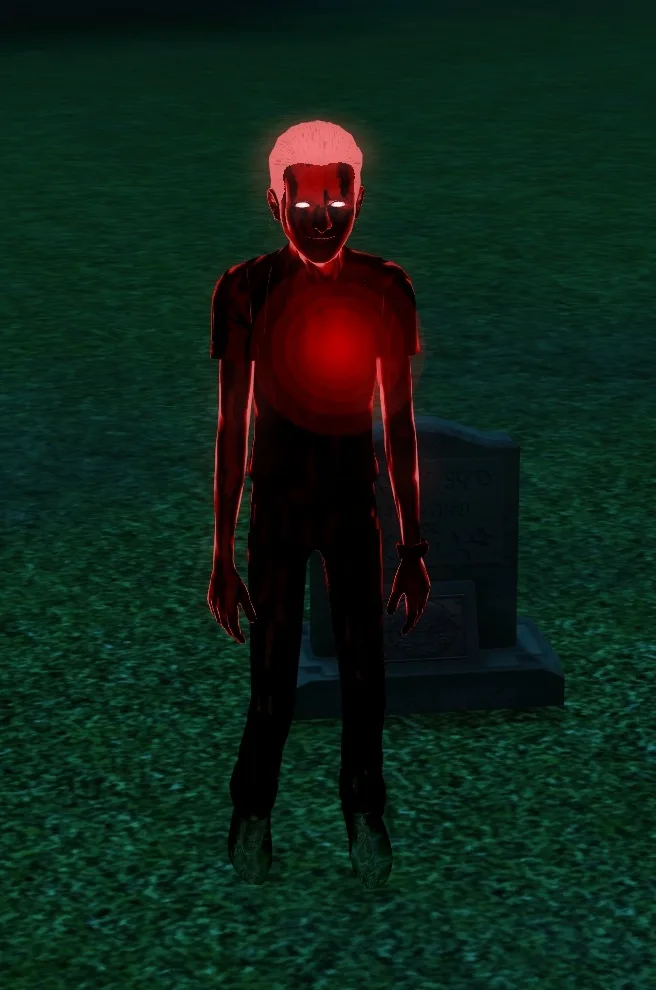 Ghost of a vampire Sim who died by Thirst.