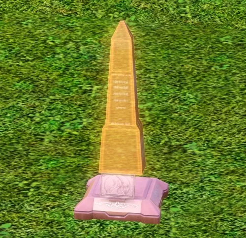 Large futuristic gravestone