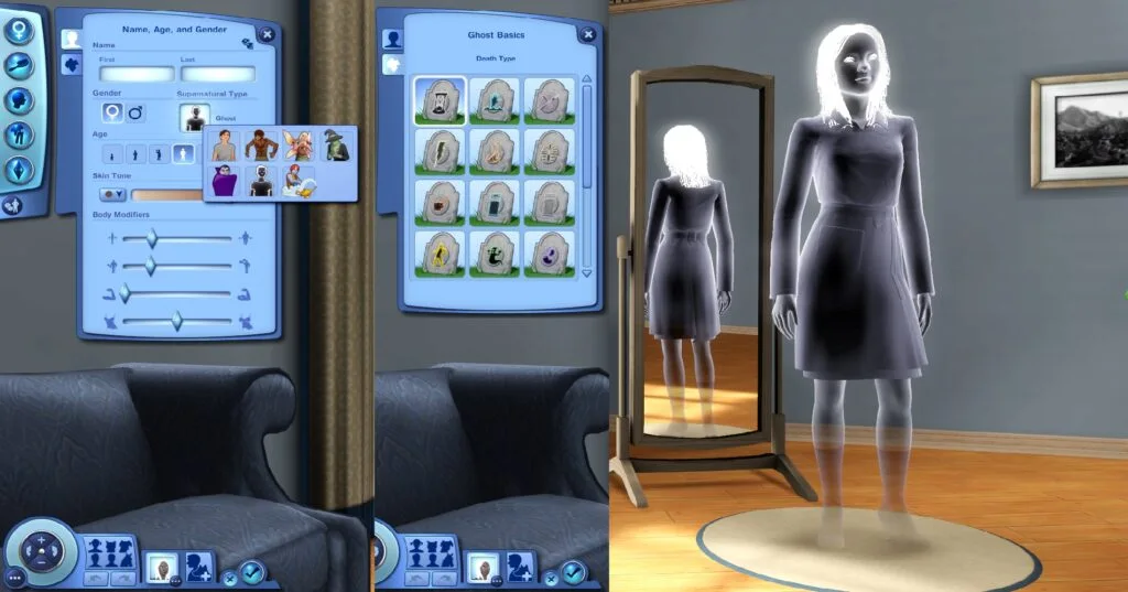 A ghost being created in Create-A-Sim.