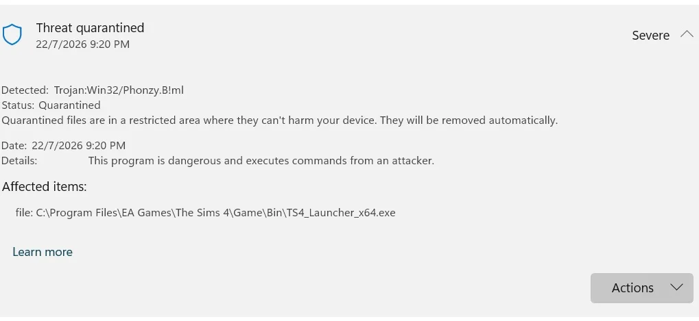 pokkic sims 4 trojan virus update warning