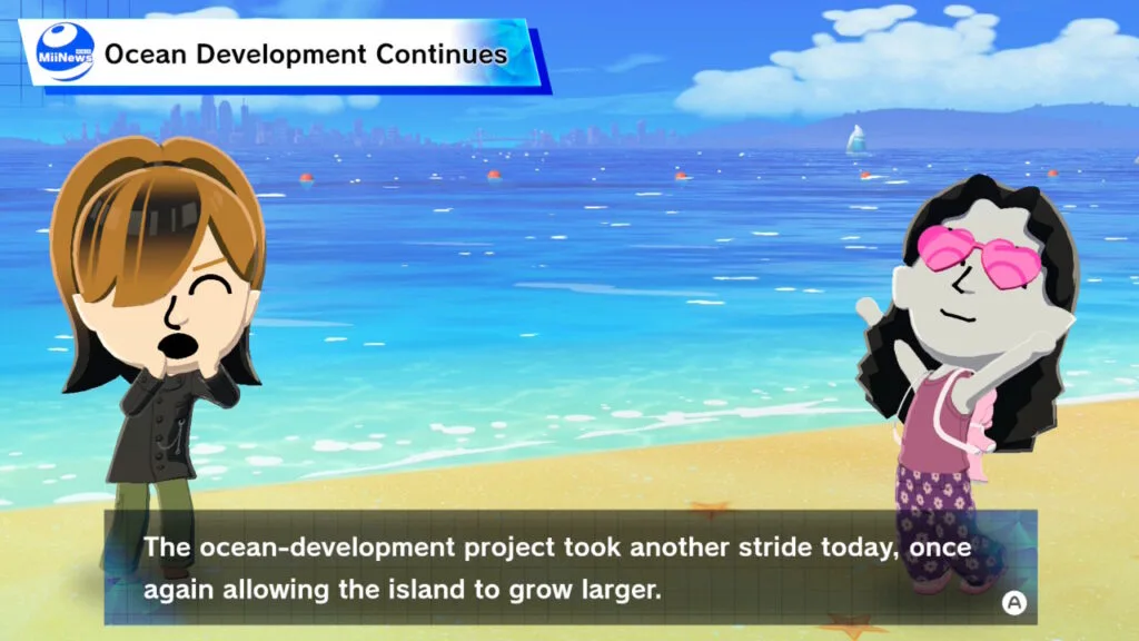 A news report of my Tomodachi Life island expanding