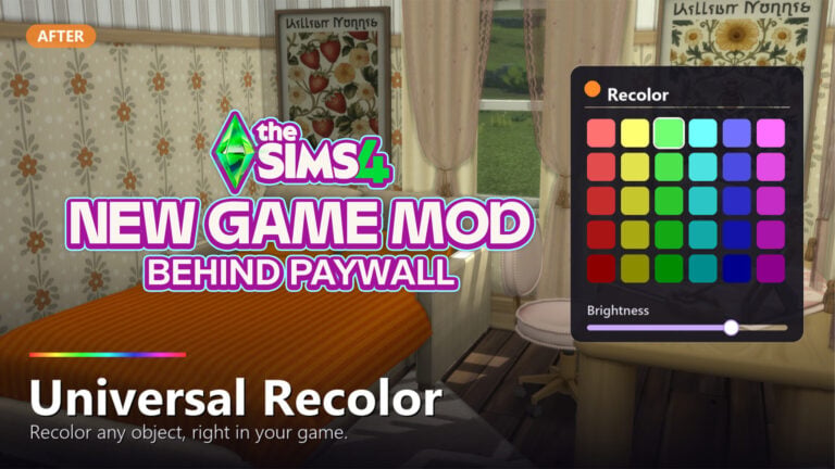 The Sims 4 Universal Recolor Mod by Jellypaws: Big Promises & A Permanent Paywall