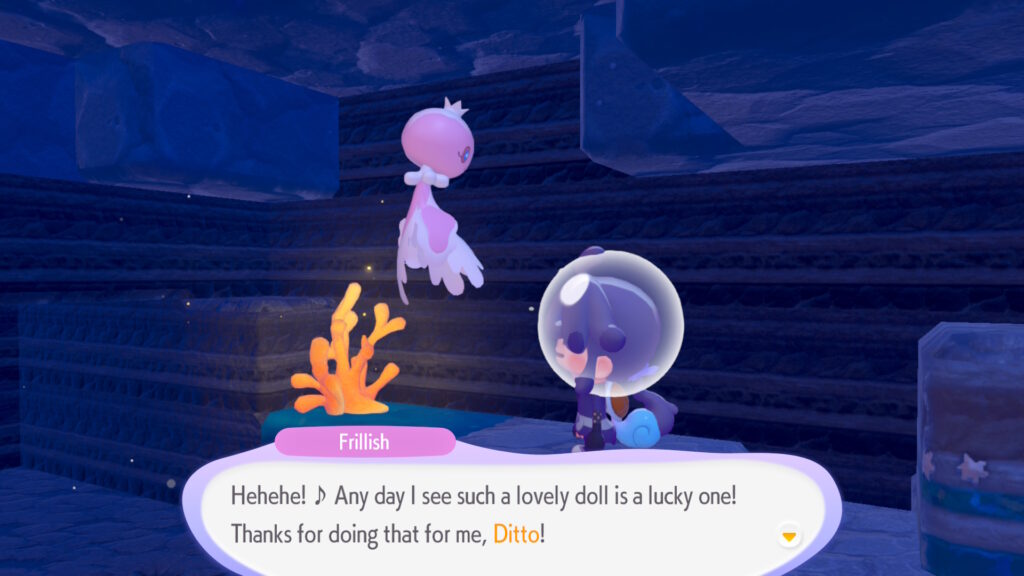 Frillish thanks Ditto in the story walkthrough