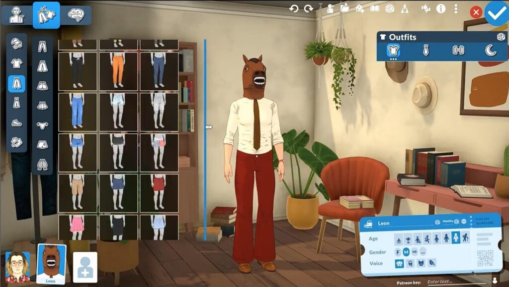 Expanded Paralives Paramaker catalogue displaying three columns of clothing.