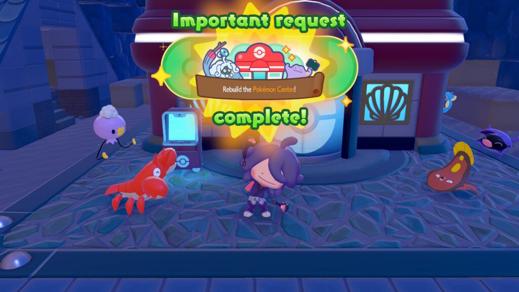 Story walkthrough: rebuilding the pokemon center.