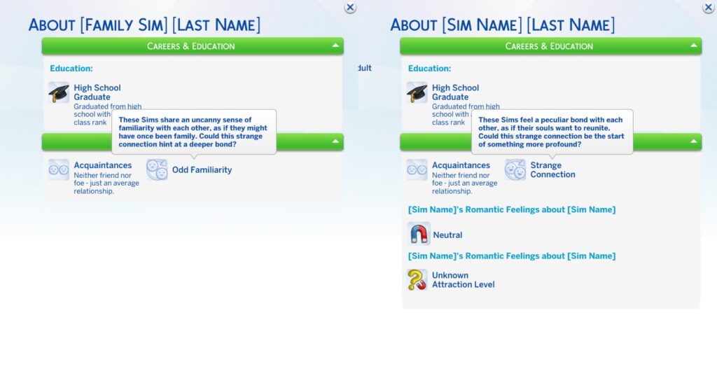 Special relationship bits for reborn Sims.