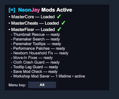 paralives mastercore mod menu