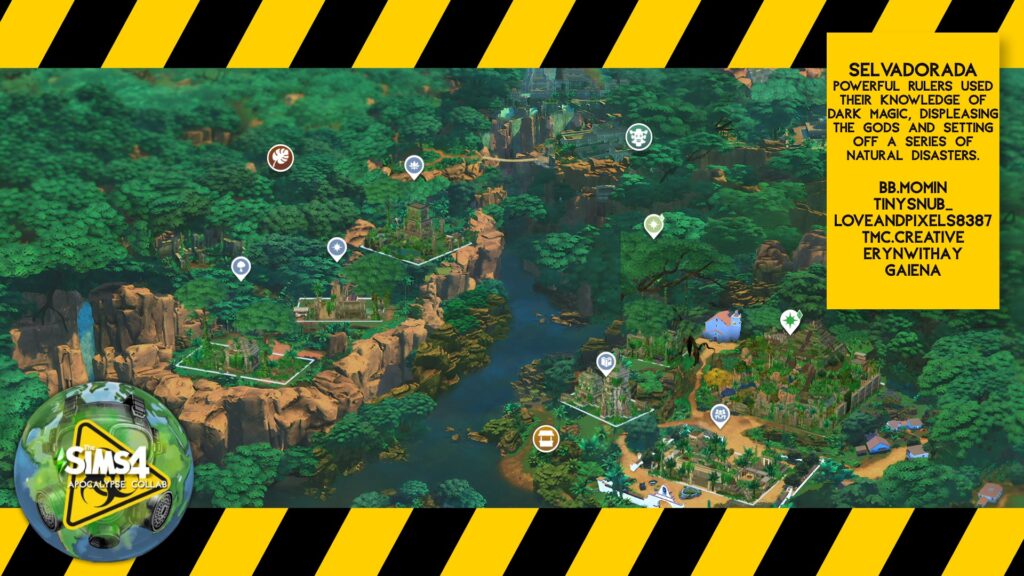 Selvadorada in The Sims 4 Apocalypse Save File after dark magic triggers a series of natural disasters.