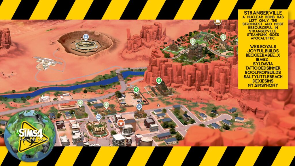 StrangerVille in The Sims 4 Apocalypse Save File reimagined after a devastating nuclear bomb.