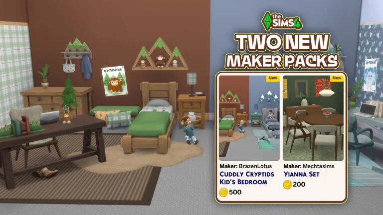 New The Sims 4 Maker Packs: Kids Bedroom and Yianna Set